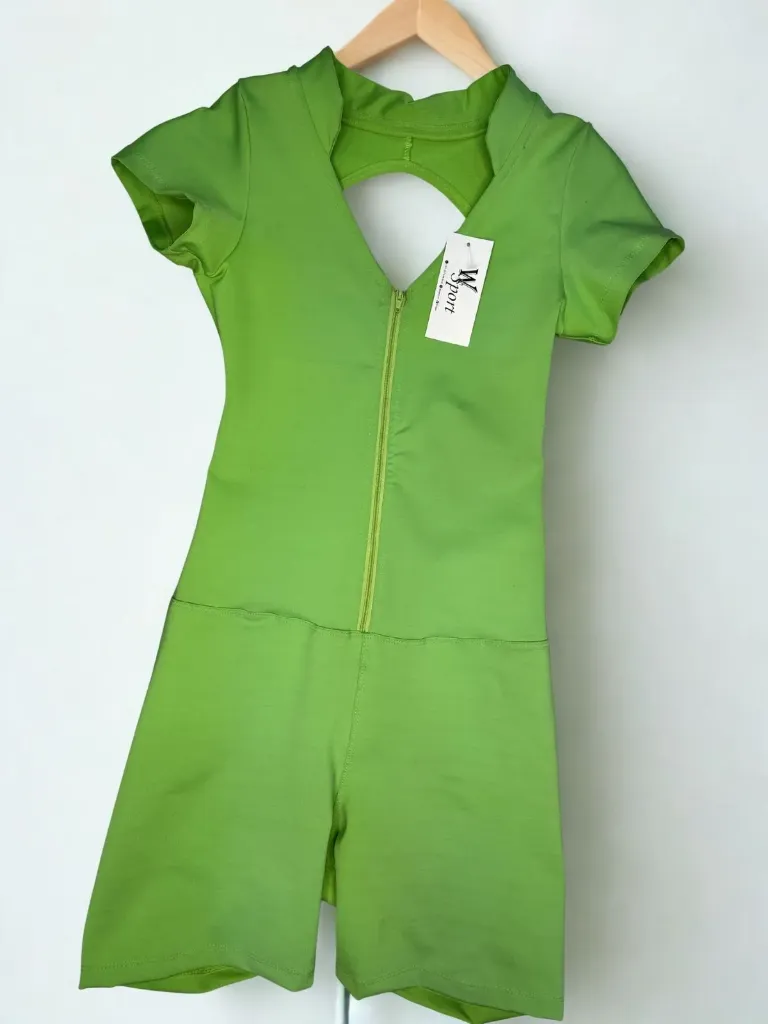 [10105108] ENTERIZO CORTO CON CIERRE TELA SUPLEX (VERDE)