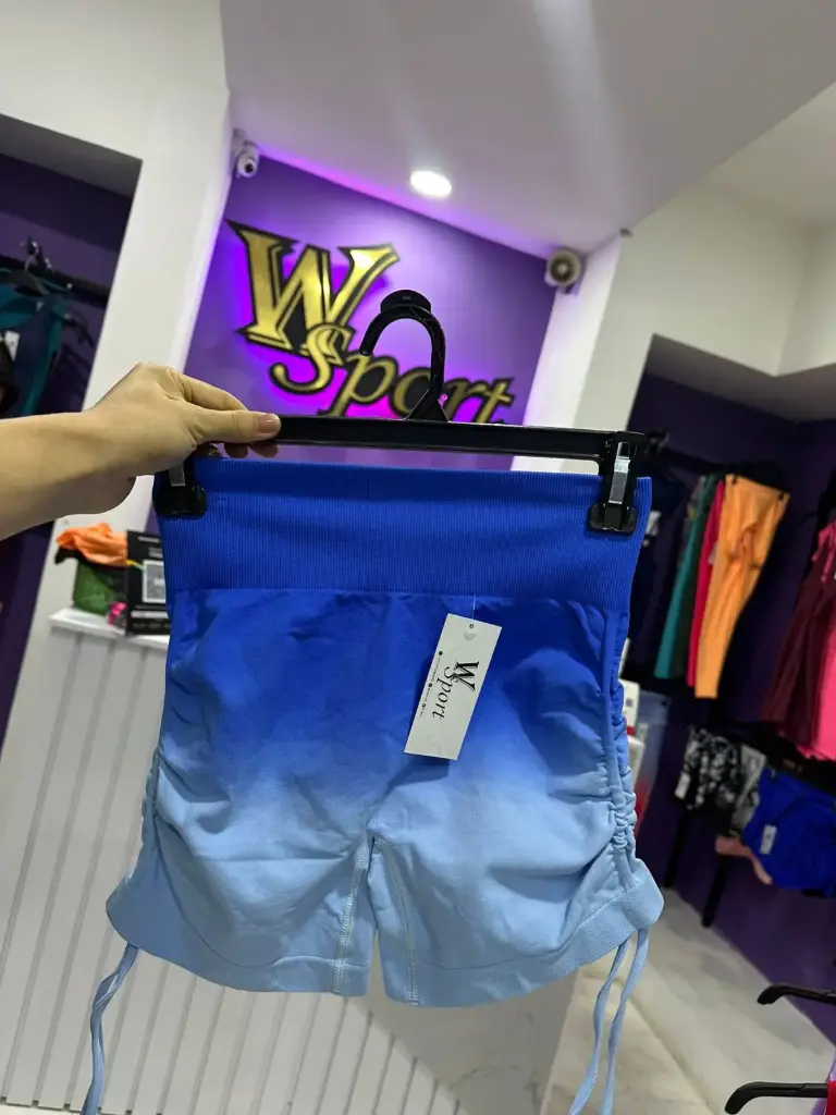 [20327147] SHORT FRUNCIDO LATERAL IMPORTADO (AZUL DEGRADADO)