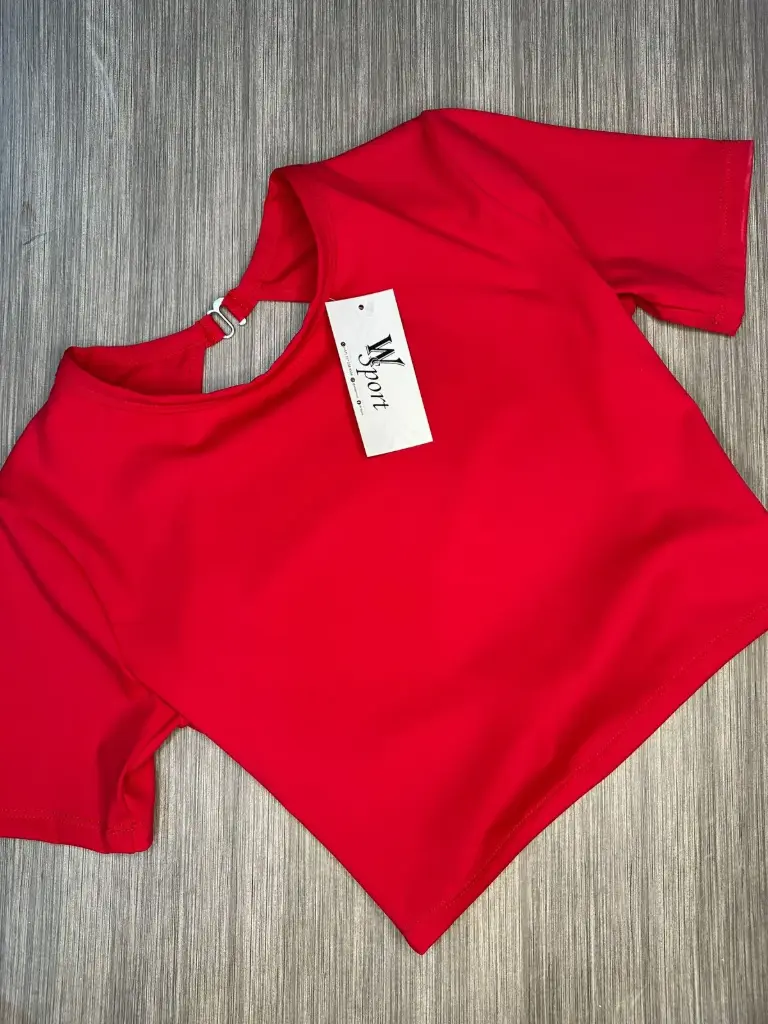[20309192] BLUSA CORTA ESCOTE EN ESPALDA IMPORTADA (ROJO, S)