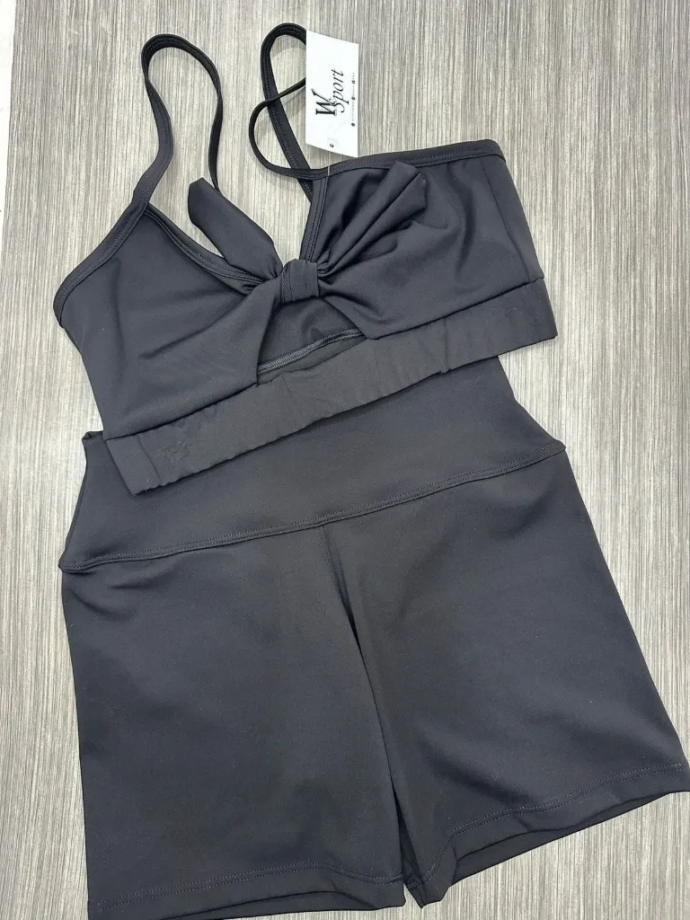 SET SHORT + TOP DE MOÑO TELA SUPLEX