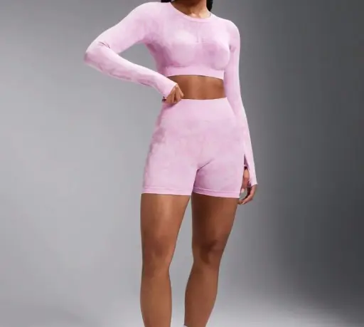 CONJUNTO SHORT + BLUSA MANGA LARGA SIN COSTURA IMPORTADO 